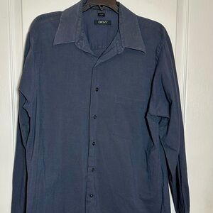 🩶DKNY🩶 Dark Gray Men’s Casual Button Down Shirt